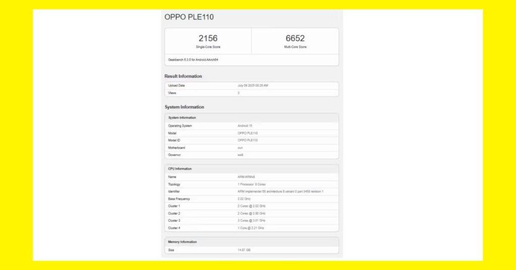 Oppo K13 Turbo Pro Geekbench